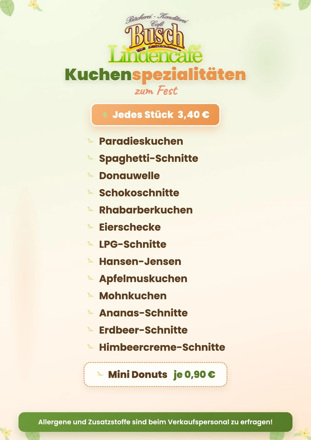 Kuchenkarte